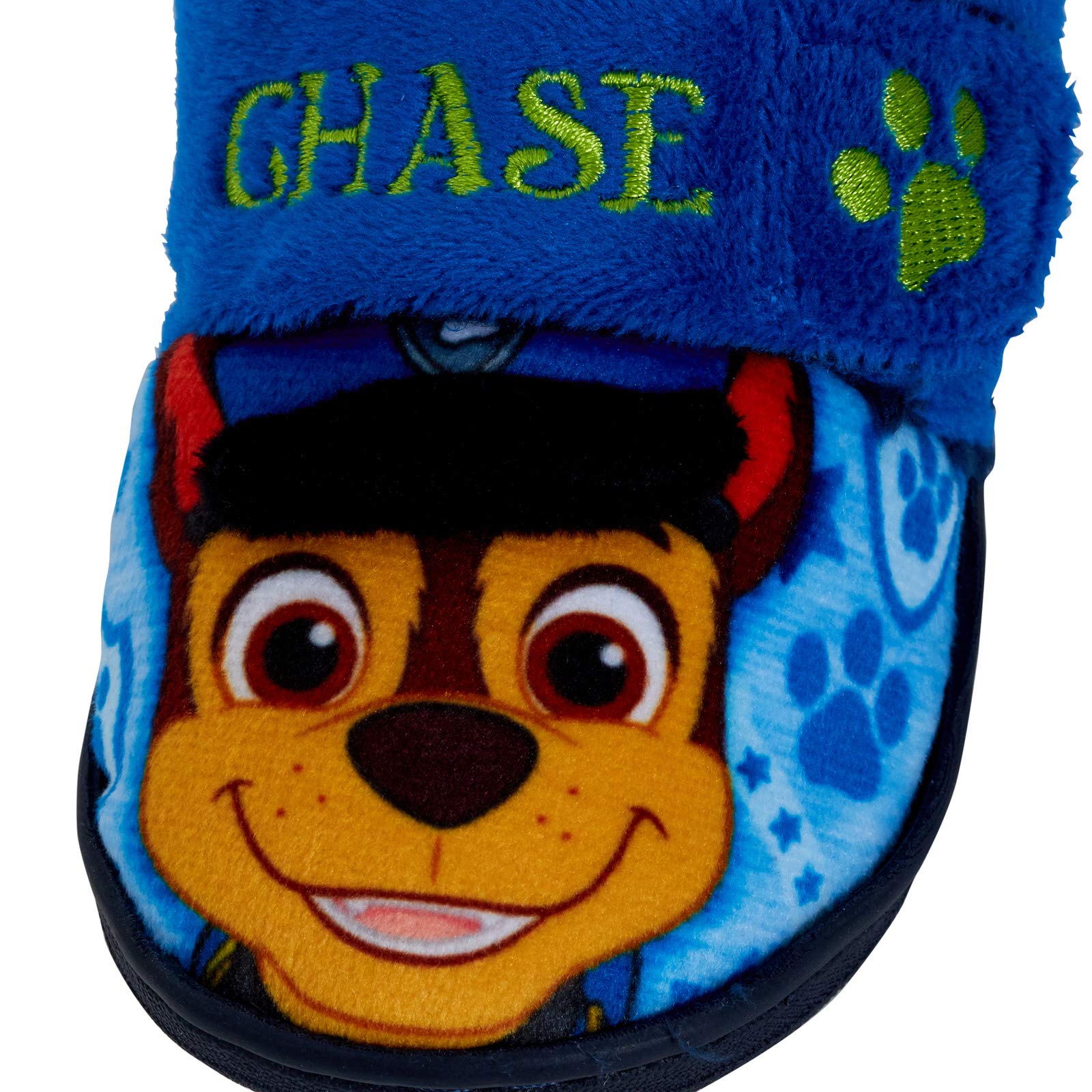 Pat’ Patrouille Pantoufles en relief avec doublure en polaire pour enfant, motif Chase