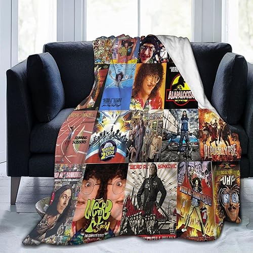 Weird Al Yankovic - Manta de collage de franela de forro polar ligera para decoración para sala de estar, sofá, habitación, cama, 50 x 40 pulgadas