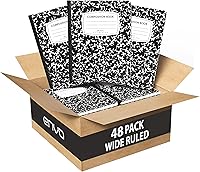 Vista 9 de ENVO Cuadernos de composición, cuaderno de composición de rayas anchas, cuaderno de composición de tapas de mármol negro, 100 hojas