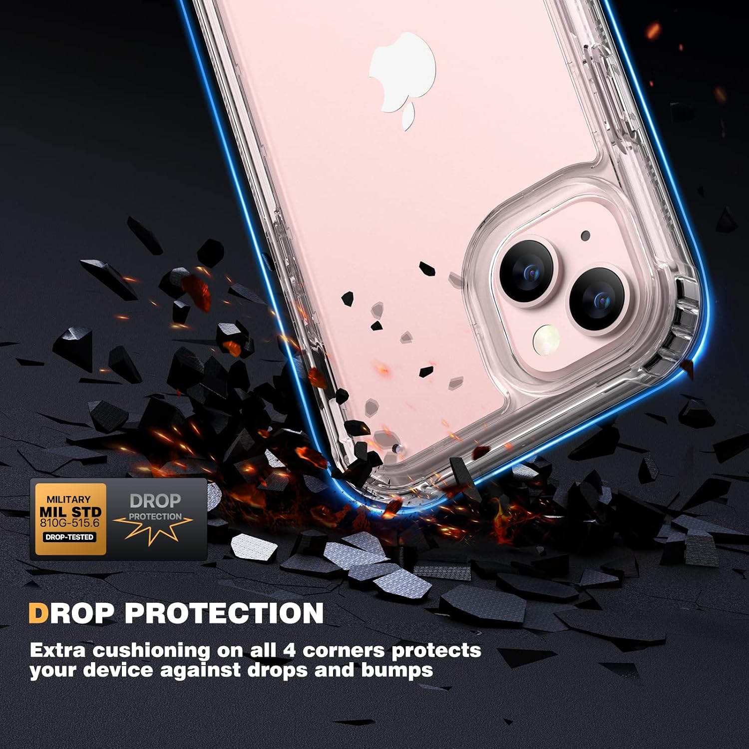 Condition photo showing New/Like New for diaclara designed for iphone 13 case, full body rugged protection with built-in touch sensitive screen protector, soft tpu bumper case for iphone 13 6.1" (crystal clear) iphone 13 6.1" clear