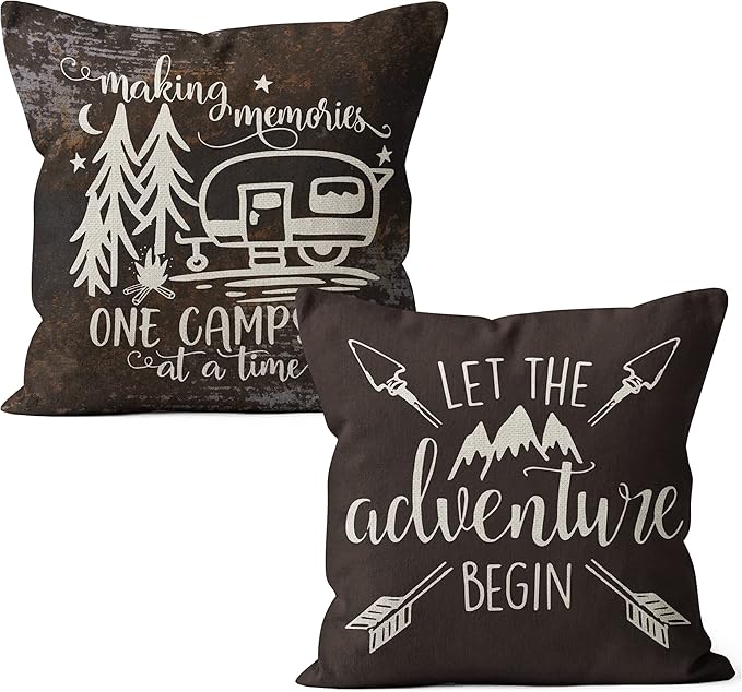 MQizi Camper Pillows Cover Set 2 Pieces 18x18 Pillow