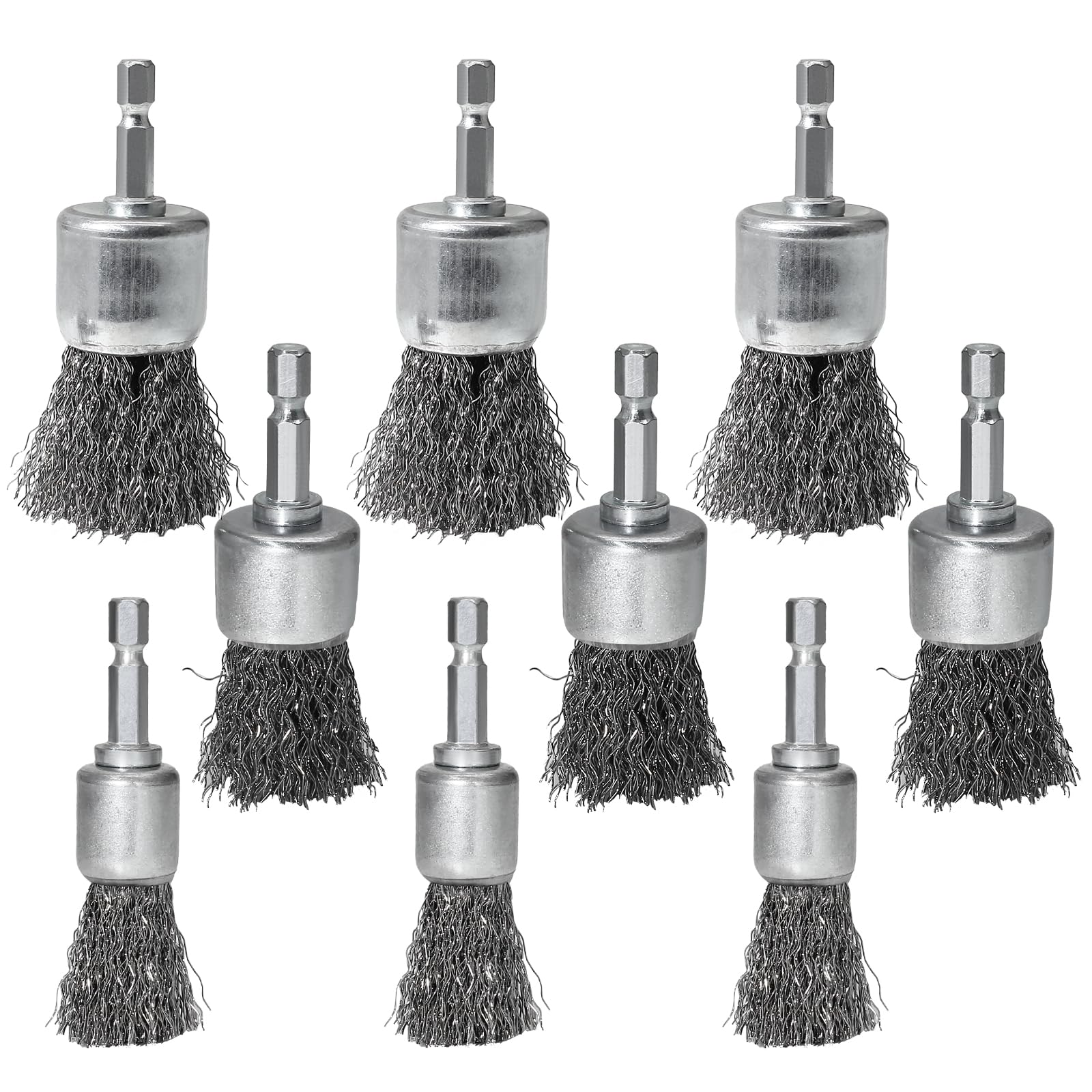 Wire Brush Wheels - 9 Pack for Drill -1