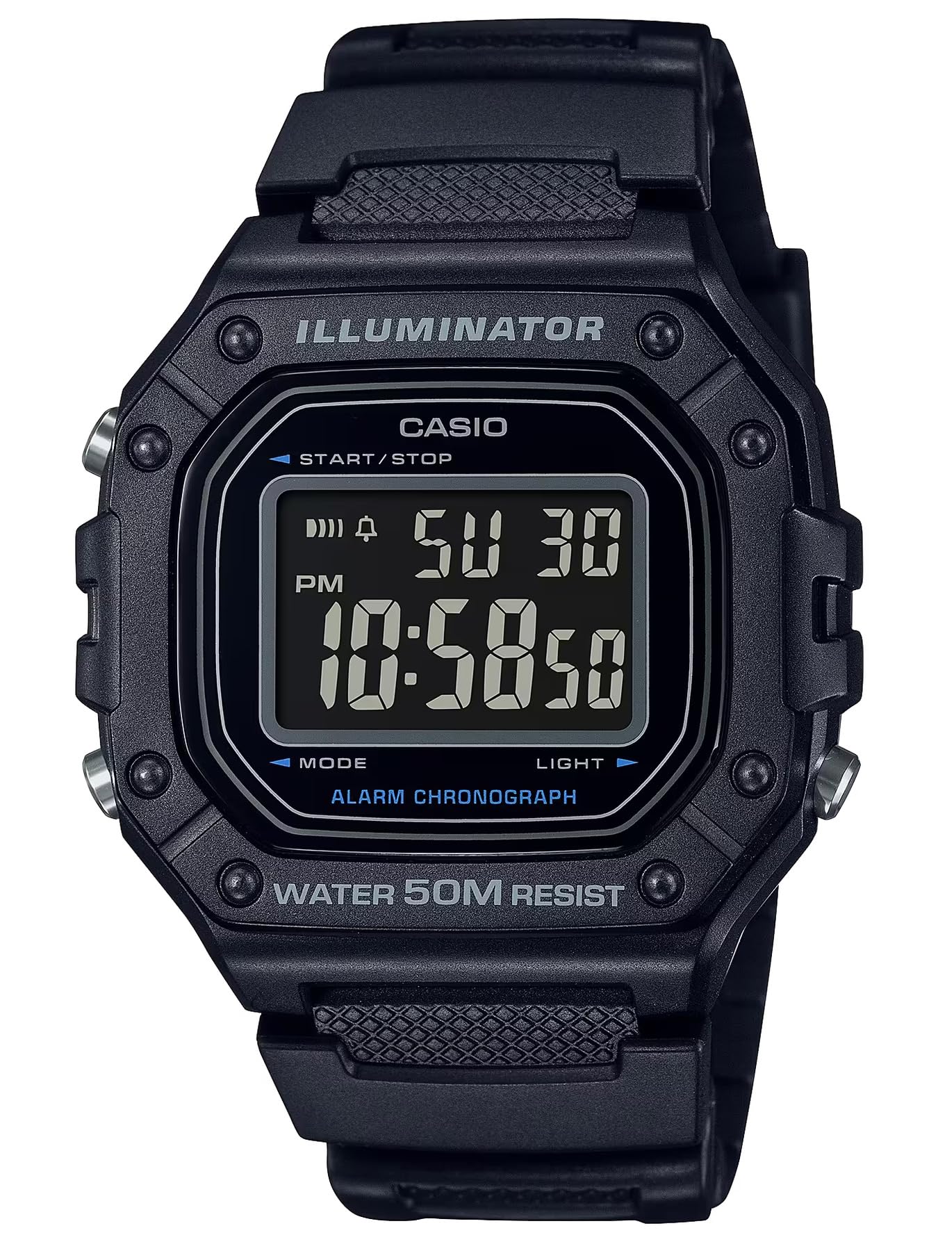 Men's Watch - W-218H-1BVDF Black Dial, Black Band