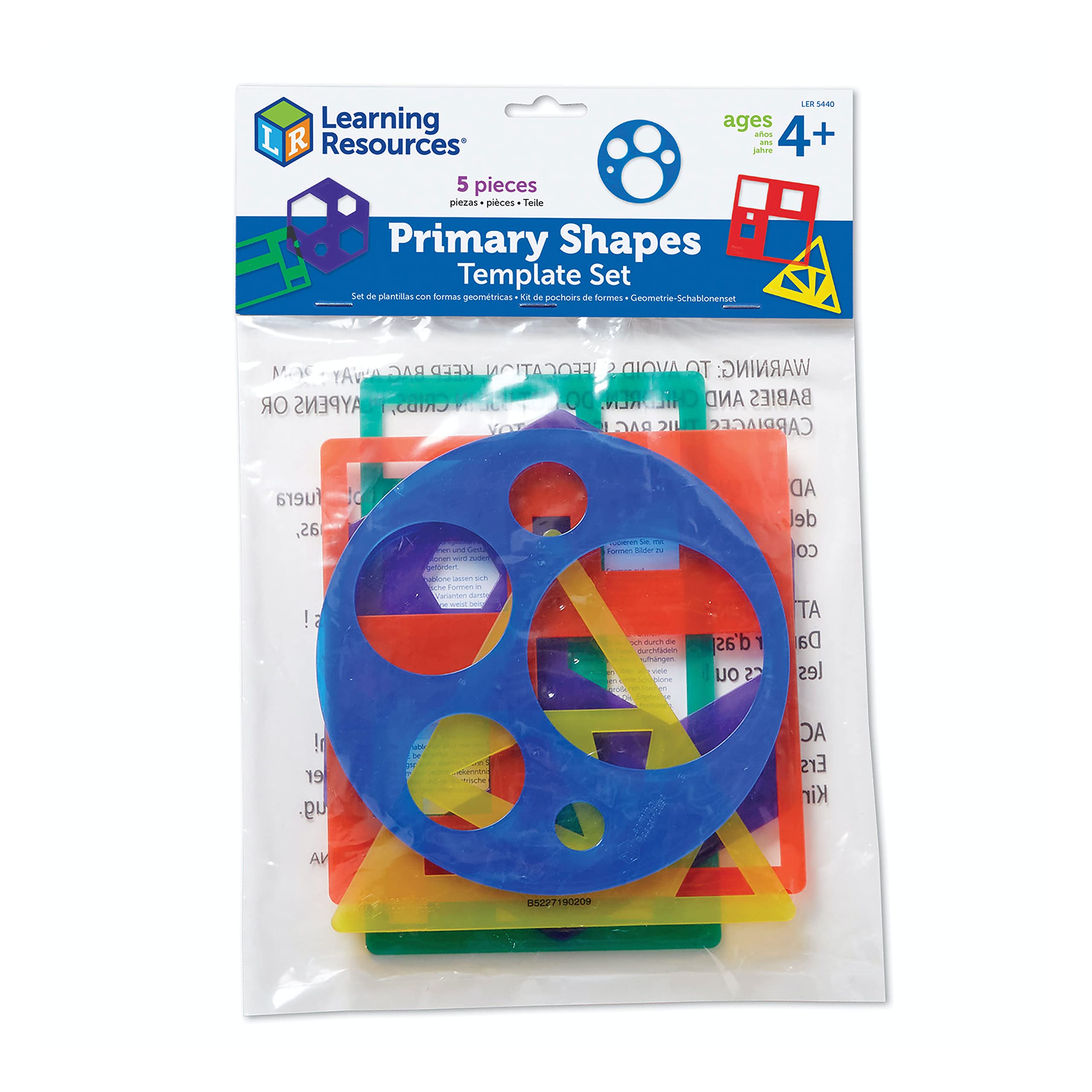 Amazon.com: Learning Resources Primary Shapes Template Set - 5 Pieces, Ages  4+ Homeschool and Classroom Supplies, Geometric Shapes, Tracing Helper for  Kids : Toys & Games
