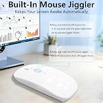 Wireless Mouse for MacBook & iPad, Bluetooth 5.2/3.0 & 2.4G USB-C/USB-A, Rechargeable Silent Slim Mouse with Multi-Device Switching & Activity Mode to Prevent Screen Lock - White