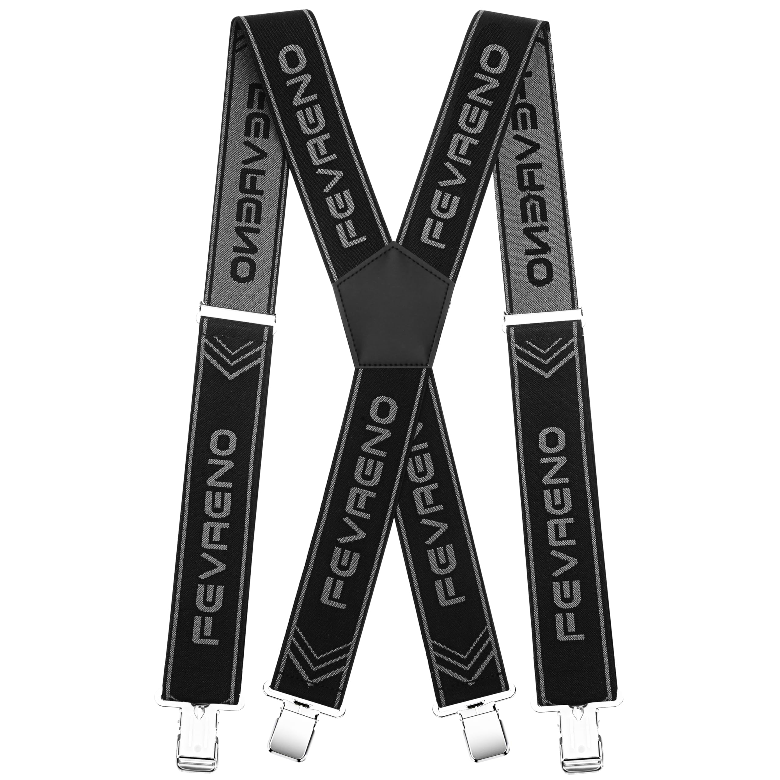 Fevaeno Hosenträger für Herren mit 4 Starken Metal Clips 5cm Breit X Form Einstellbar und Elastische Einheitsgröße Hosenträger für Männer und Damen