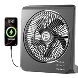 20000mAh Rechargeable Battery Powered Fan - 10" Square Box Fan with 55H Runtime, 4 Speeds & Timer, 270° Pivot, Cordless & Portable for Home, Patio, Camping, Travel, Power Outages (No Remote)