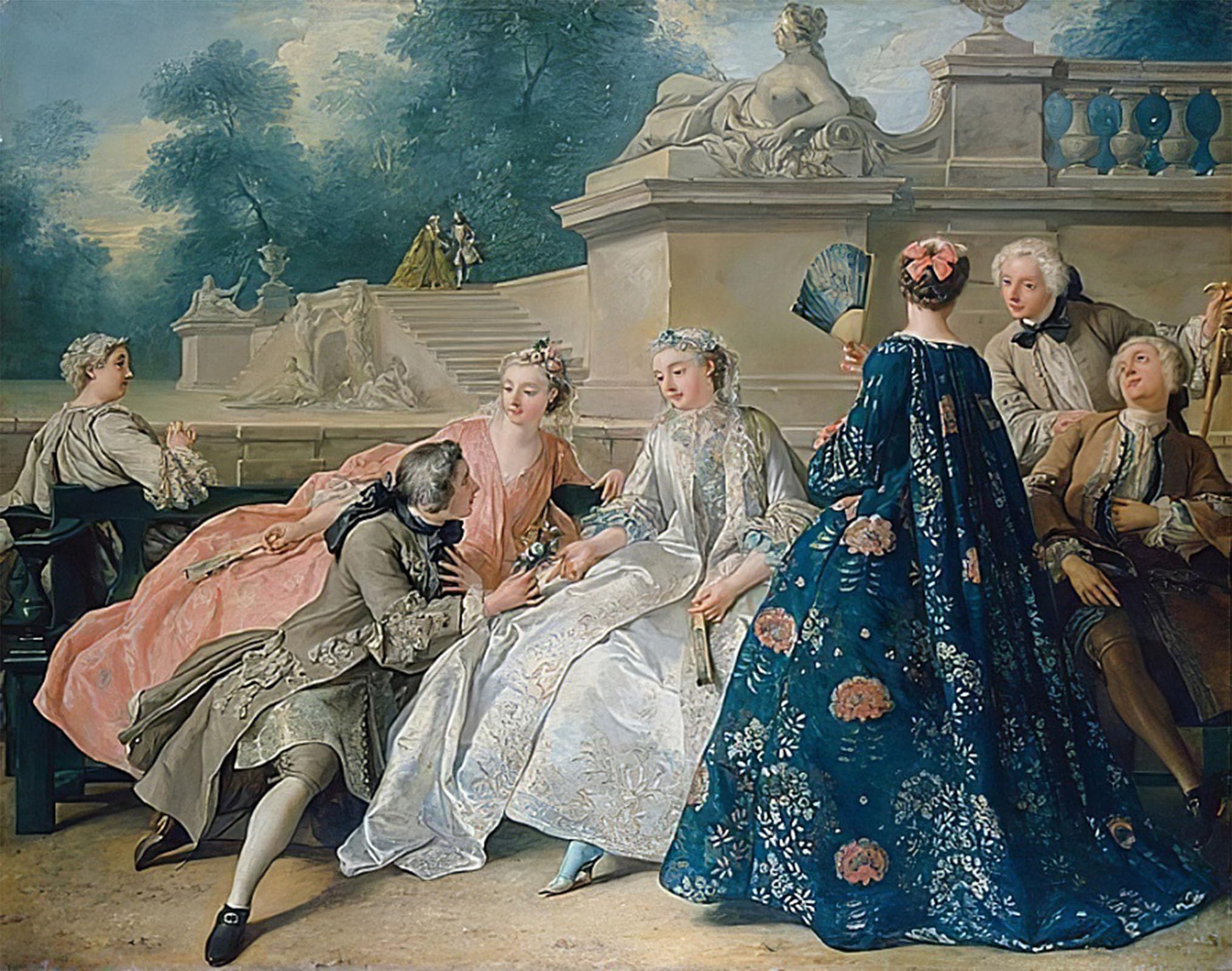 SERENDIPITP Retro Picture Poster Wall Art Pictures Painting Declaration of Love by Jean François De Troy Wall Art Canvas Print for Wall Decor 60x90cm