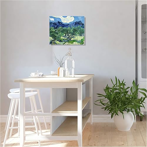 Miniatura 798 de A&T ARTWORK The Starry Night de Vincent Van Gogh. Tamaño del marco: 36 x 30 pulgadas, tamaño de la imagen: 30 x 24 pulgadas, reproducciones clásicas