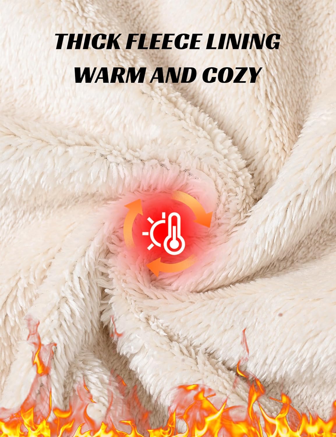 MoFiz Kids Sherpa Lined Hoodie Fleece Jacket Boys Girls Warm Sweatshirt Full Zip Hooded Soft Winter Coat School Outerwear - Image 3