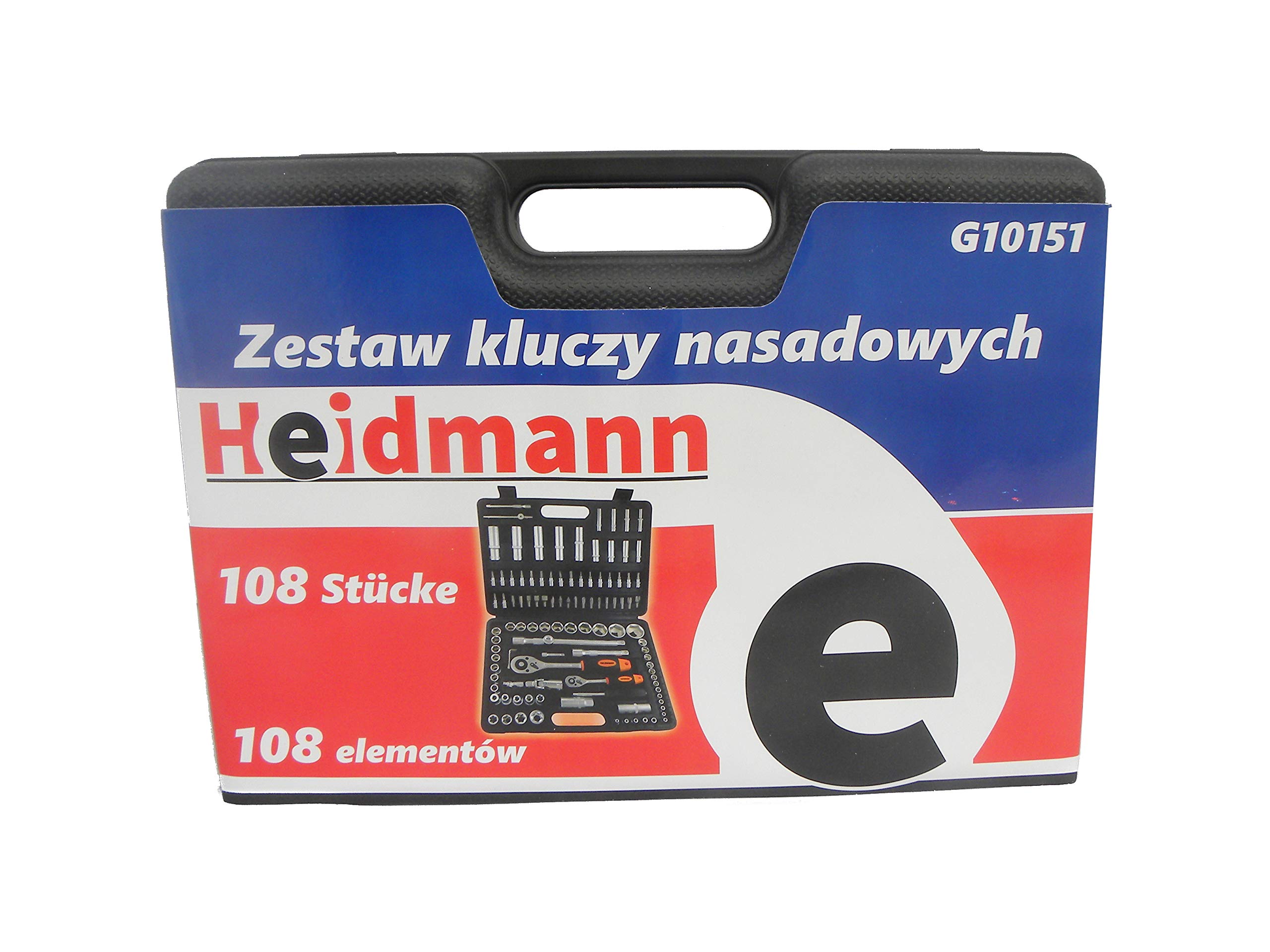 BSD Set di Chiavi a Bussola, Metriche - 1/2” e 1/4” Chiave a Cricchetto, Bussole 6 punte, Bussole 12 punte, Bussole TORX, Bussole per Candele, Set di Inserti di Avvitatore - 108 Pezzi