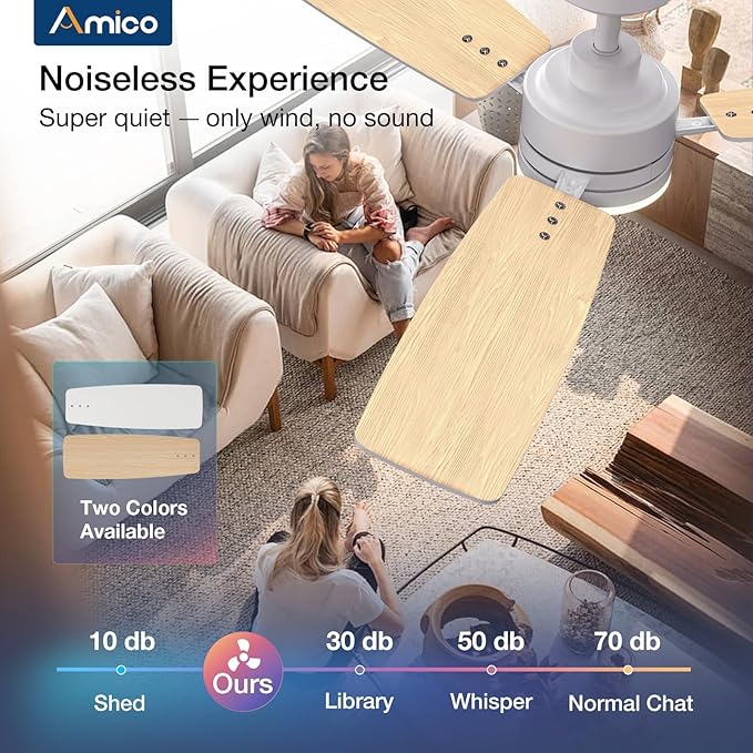 Ventilador de Techo 52 Pulgadas con Luz y Control Remoto, Re miniatura 4