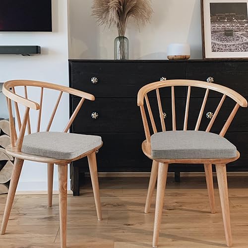 Miniatura 7 de Juego de 4 cojines para sillas de comedor en forma de U de 17 x 17 x 2 pulgadas, cojín antideslizante para asiento de oficina y sillas de cocina con