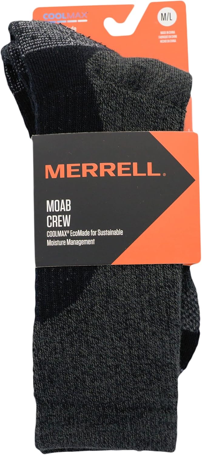 Merrell Men's and Women's MOAB Hiking Midweight Cushion Socks - Unisex Coolmax Moisture Management and Arch Support - Image 5