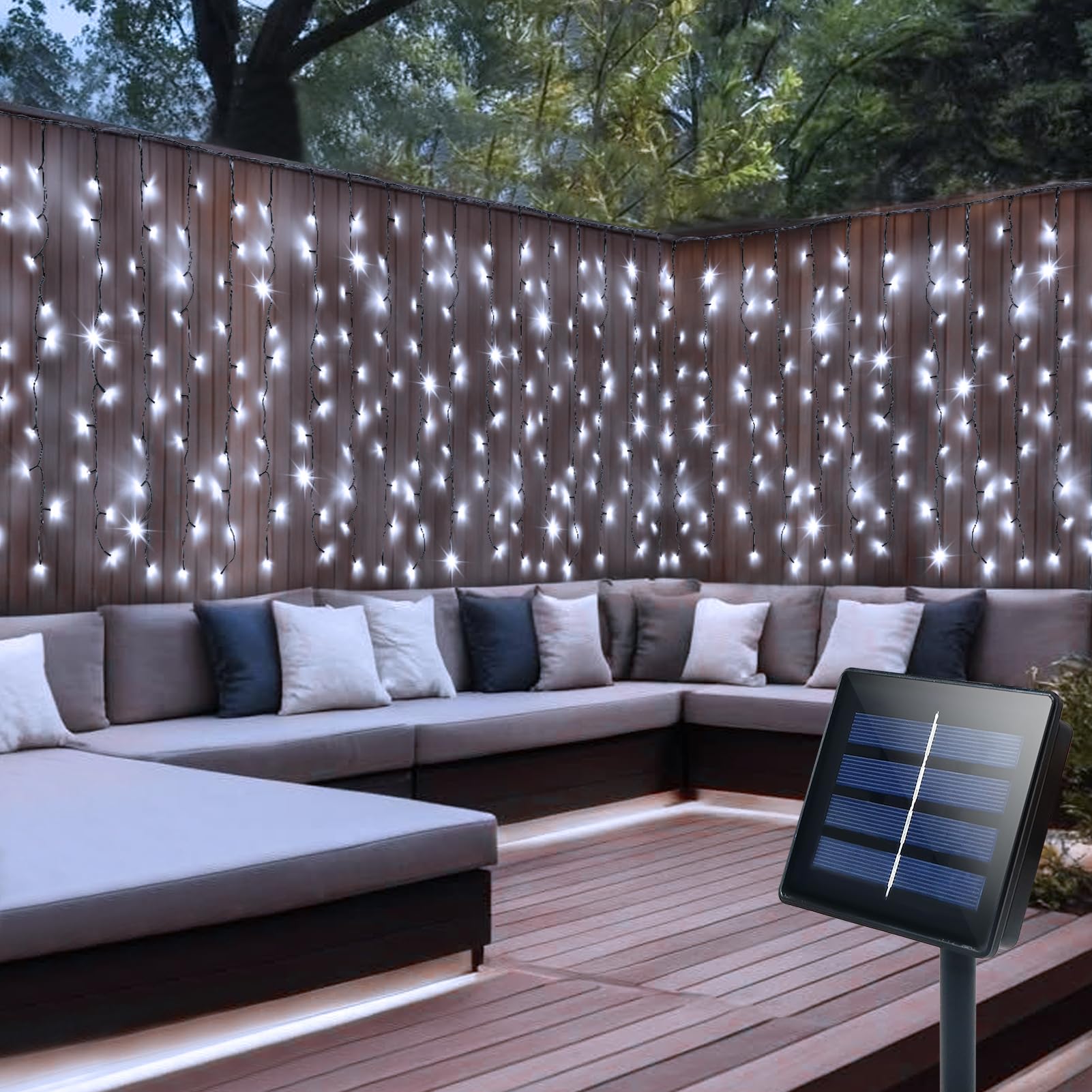 Rete Luminosa Solare Per Esterni 4x1m – 200 LED, 8 Modalità, Telecomando E Timer, Impermeabile IP44