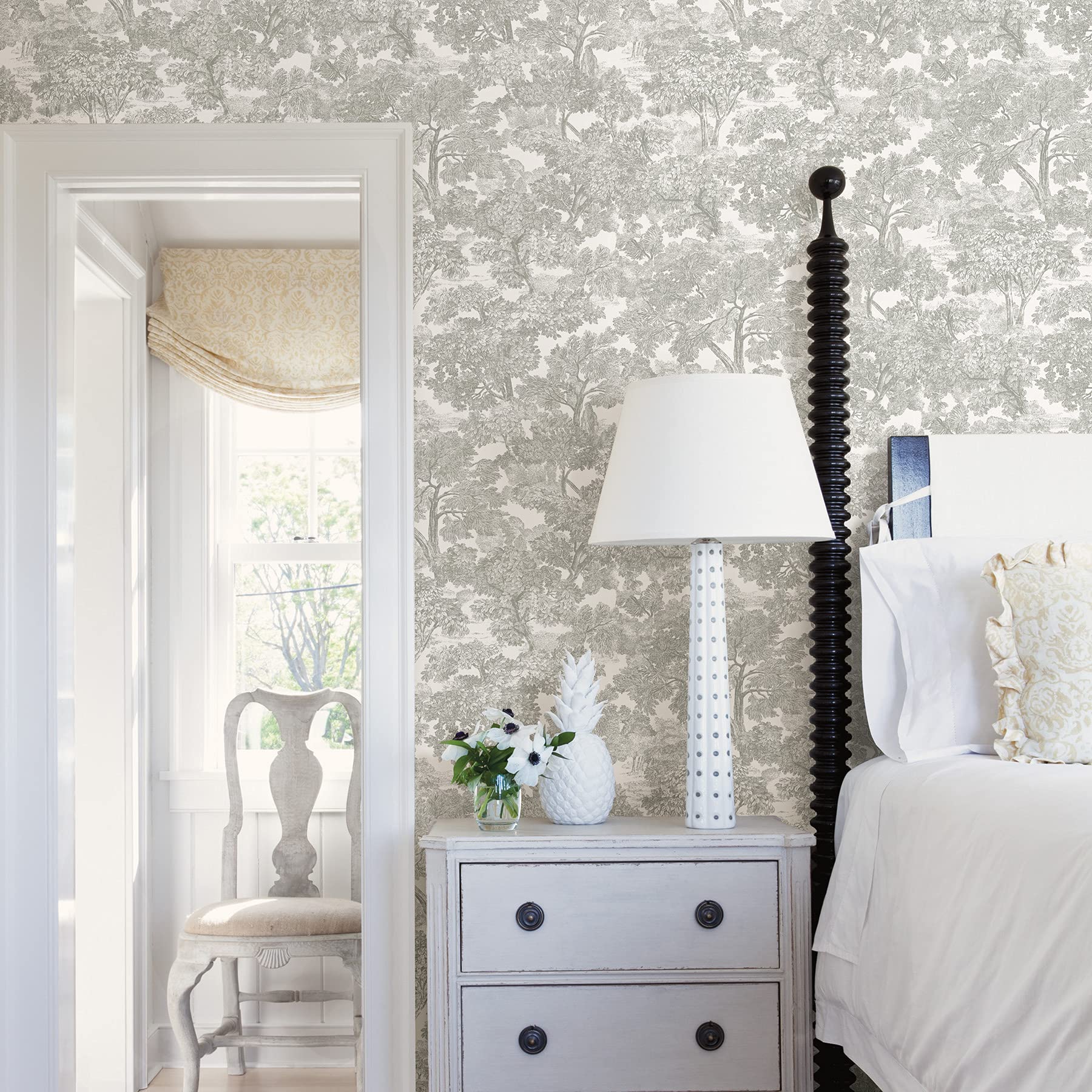 Chesapeake 3115-12541 Spinney Gri Toile Duvar Kağıdı, Gri