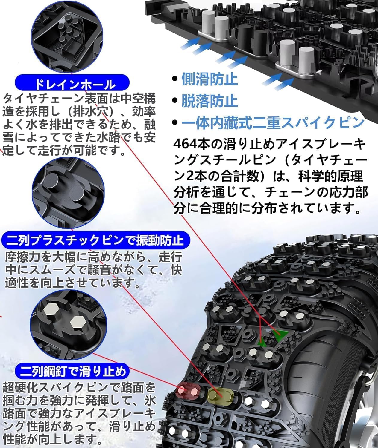 Amazon.co.jp: BAOJIADA【チェーン規制適合】非金属タイヤチェーン