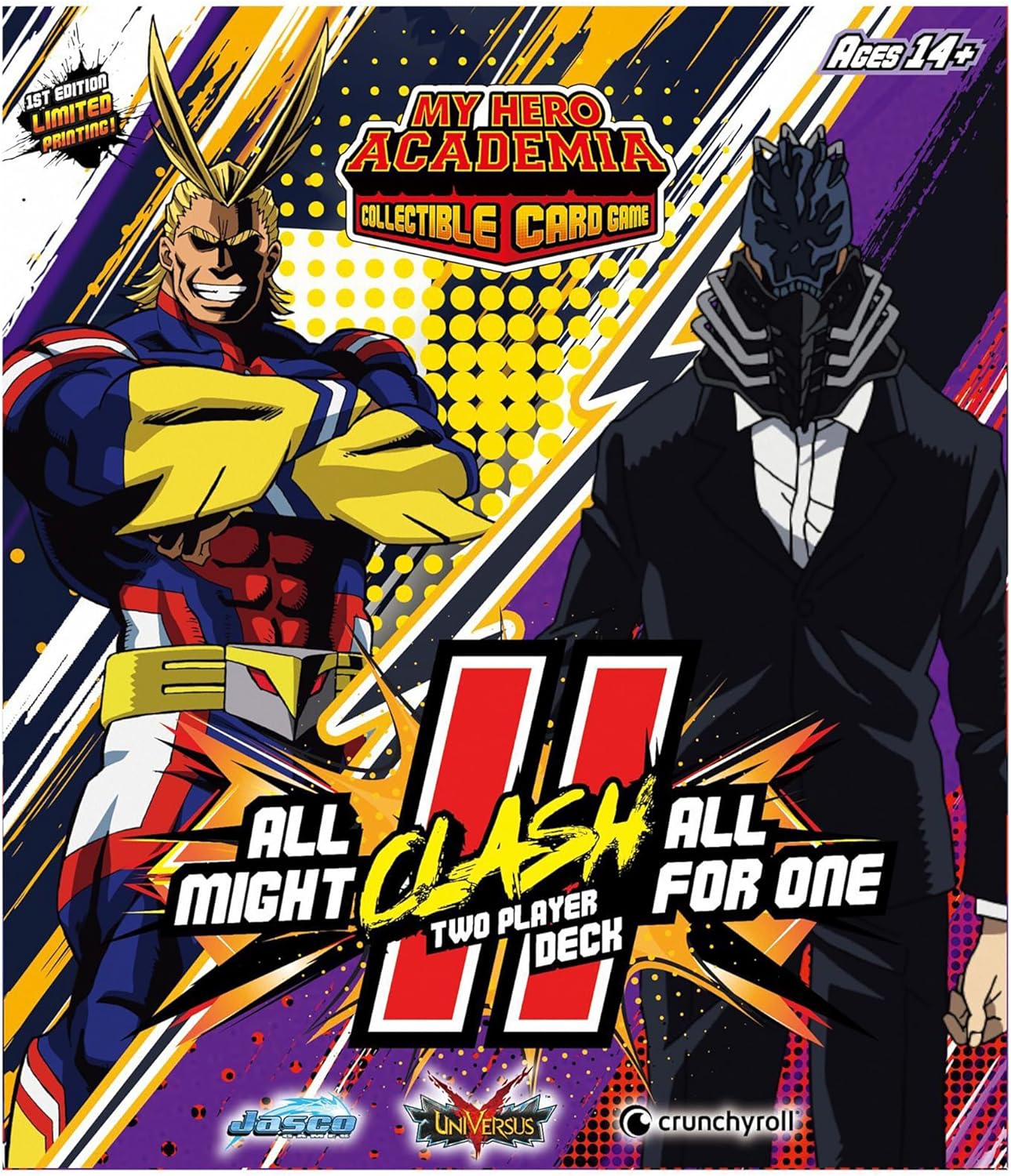 My Hero Academia Collectible Card Game All Might Vs. All for One Two Player Clash Decks | Trading Card Game for Adults and Teens | Ages 14+ | 2 Players | Avg. Playtime 45+ Mins | Made by Jasco Games