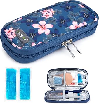 YOUSHARES Insulin Cooler Travel Case - TSA Approved for Ozempic, for Mounjaro Injection Pen, Diabetic Medication Cooling Bag for Zepbound, Refrigerated Diabetes Storage Kit with 2 Ice Pack
