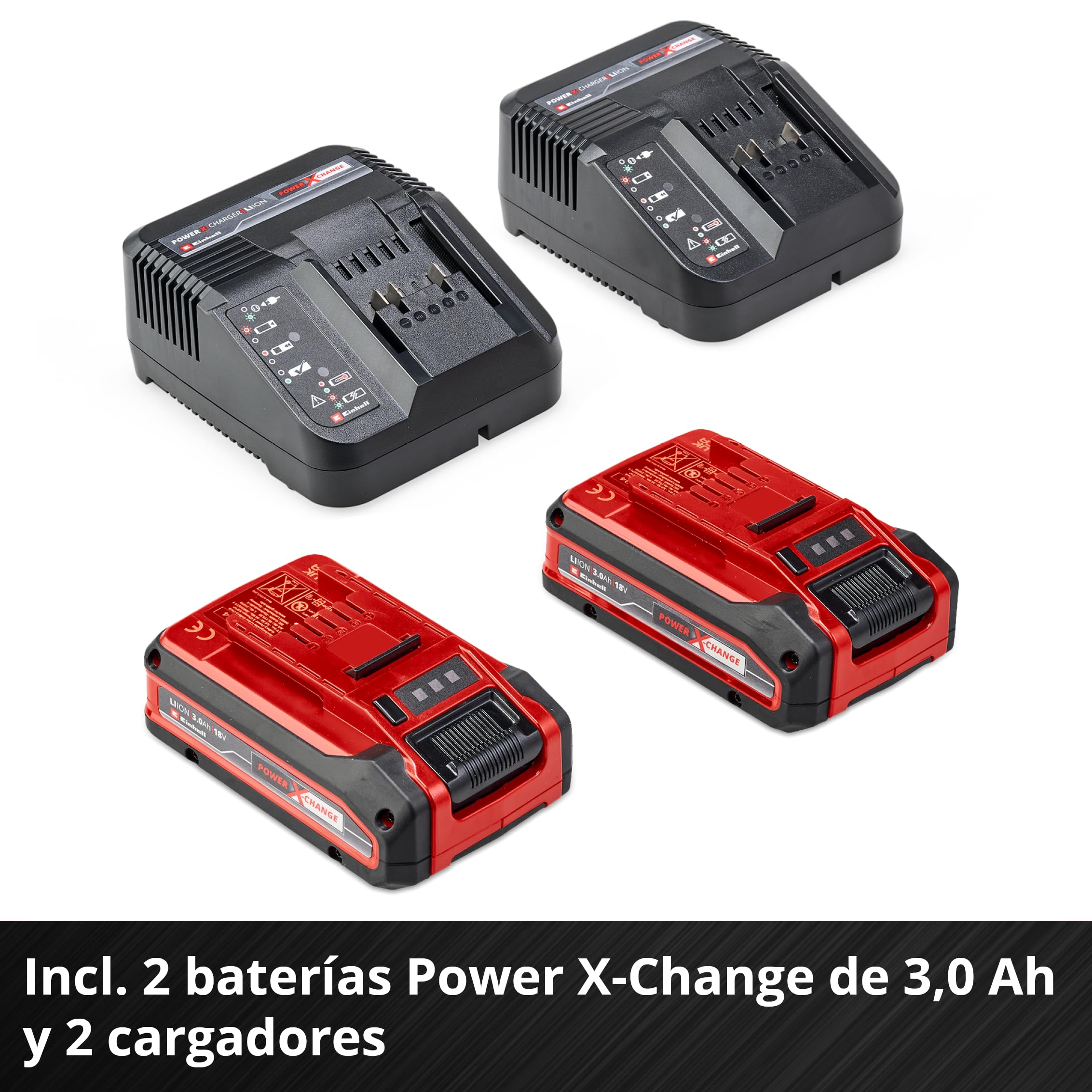 Einhell Cortacésped inalámbrico RASARRO 36/36 Kit | PXC | 36 V | 36 cm de ancho de corte | hasta 400 m² | Cesta de recogida de 45 L | 2 baterías PXC+ de 3,0 Ah y 2 x cargadores