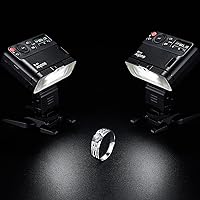 Vista 4 de Godox MF12 MF12-K2 Macro Flash de 12 W, control inalámbrico de 2.4G, modo TTL/M, batería de litio integrada de 3.7 V/6.29 W como flash TTL fuera