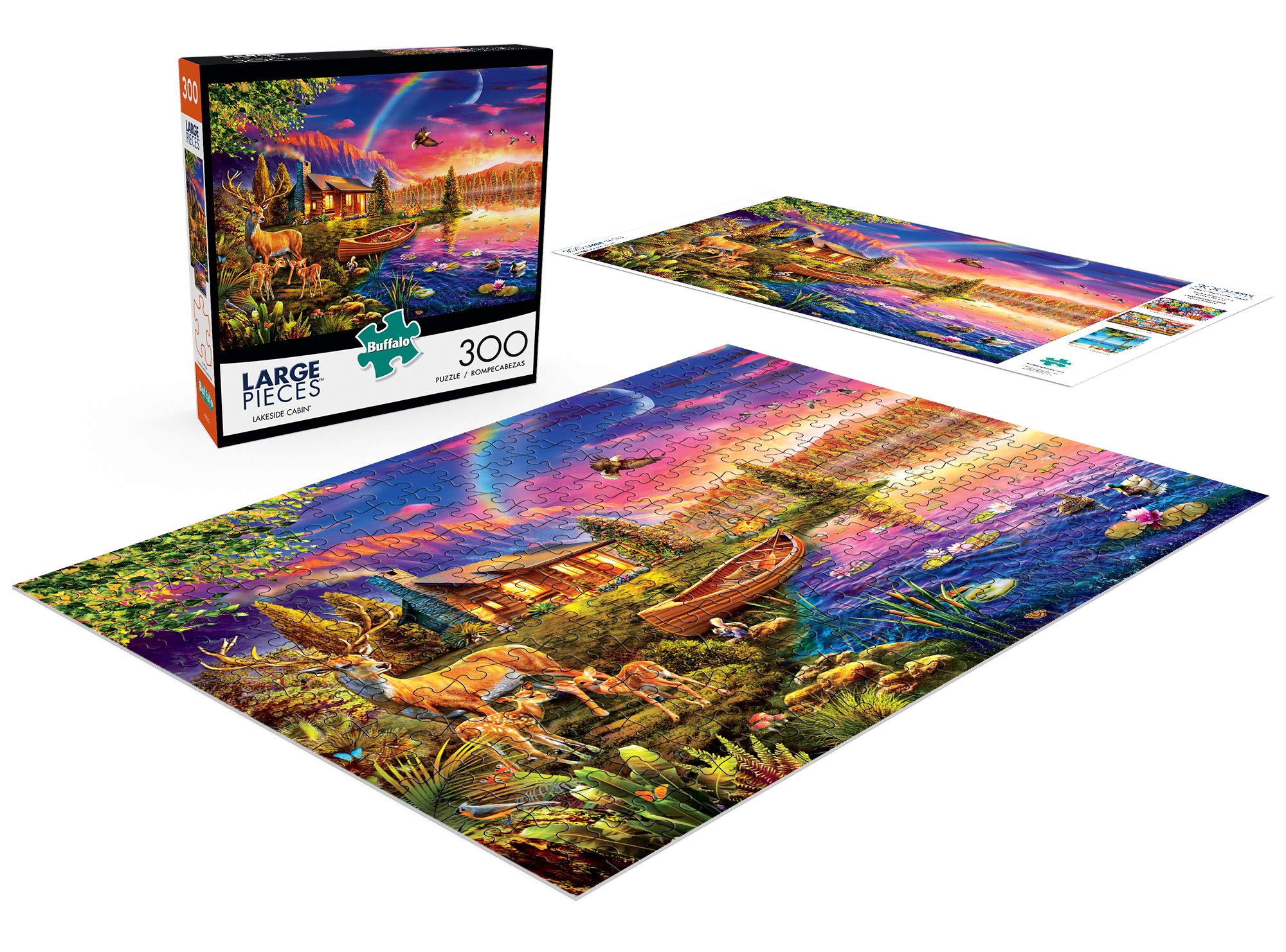 Amazon.co.jp: Buffalo Games - Lakeside Cabin - 300 Large Piece