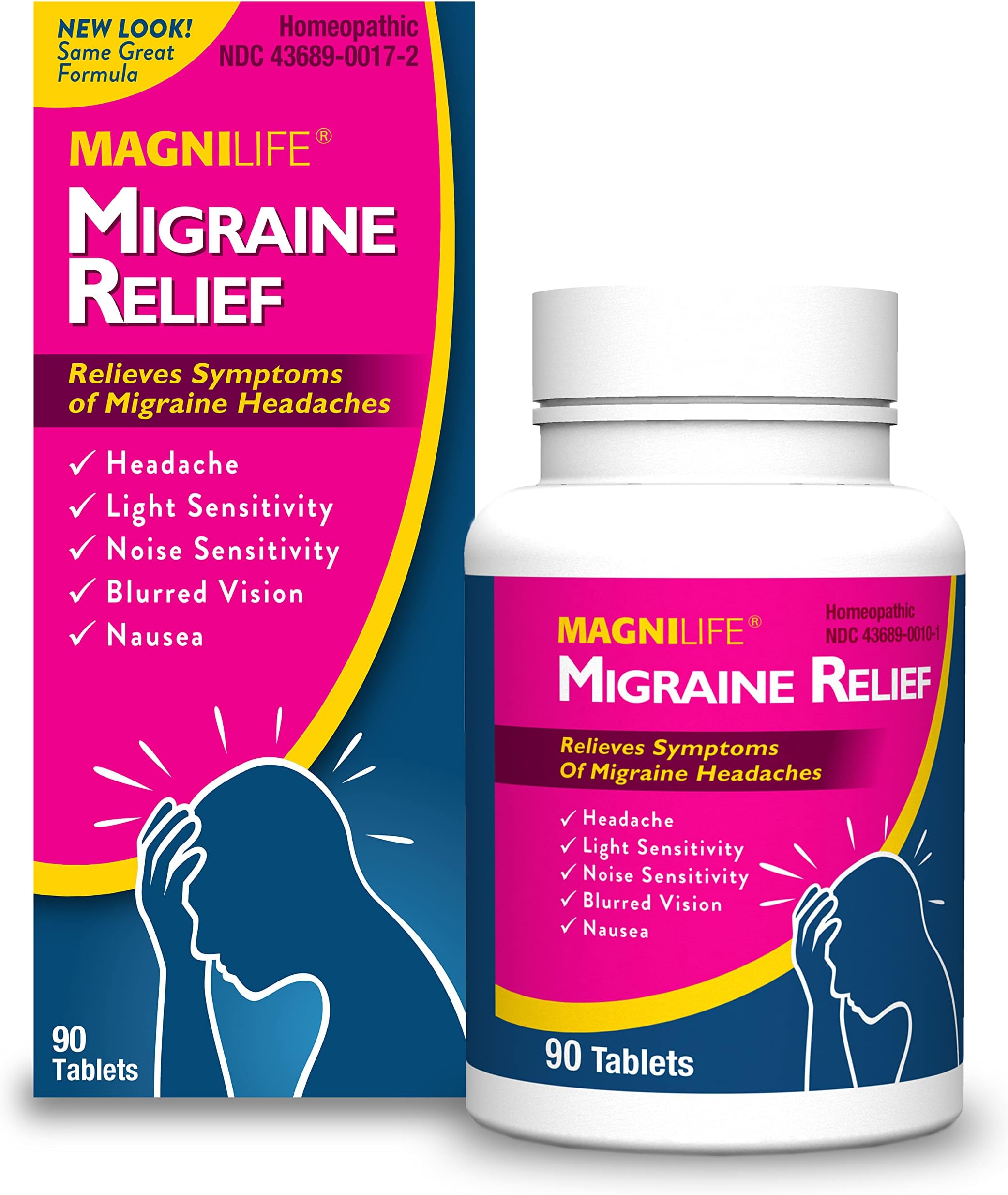 Migraine Relief, Fact-Acting, Relieve Throbbing, Pulsating, Stabbing Headache, Ease Nausea, Light & Noise Sensitivity, and Blurred Vision - 90 Tablets