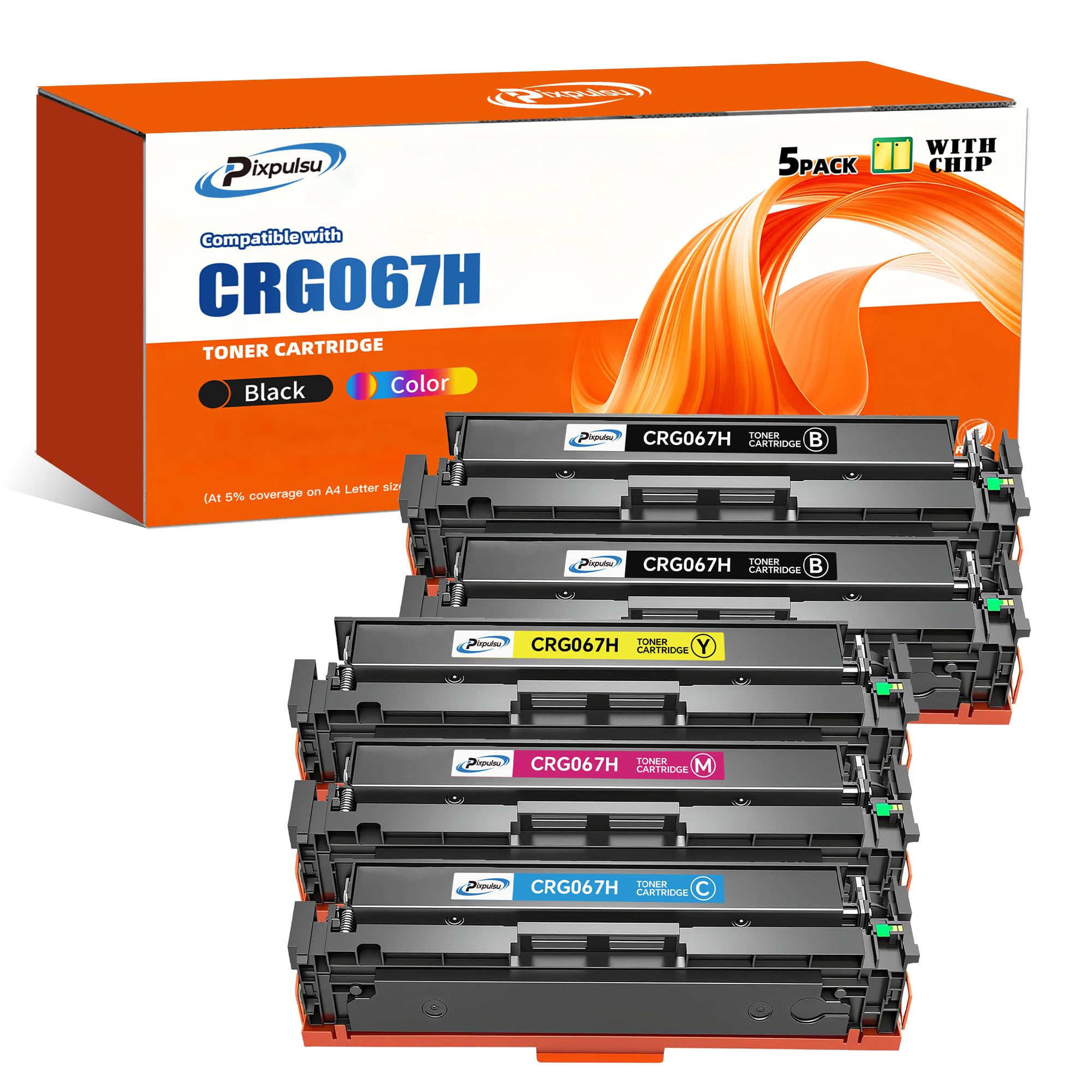 CRG067H Toner Cartridge High Capacity 【with Chip】(5 Pack )