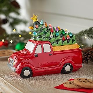 Fun Express Vintage Truck with LED Christmas Tree Cookie Jar