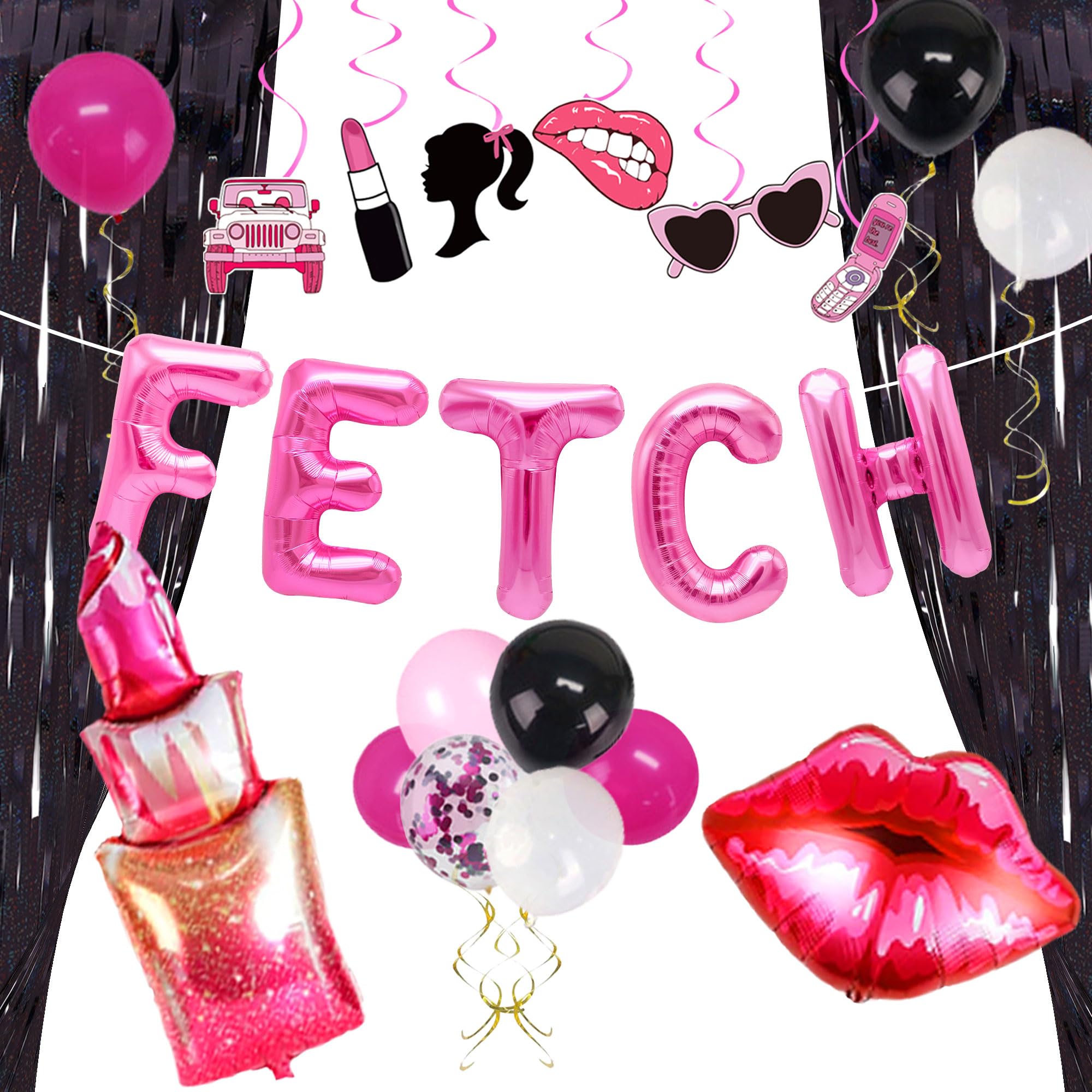 LaVenty 70 PCS Fetch Balloons Fetch Party Decoration Early 2000s Party Decorations Y2K Mean Girl Birthday Bachelorette Supplies