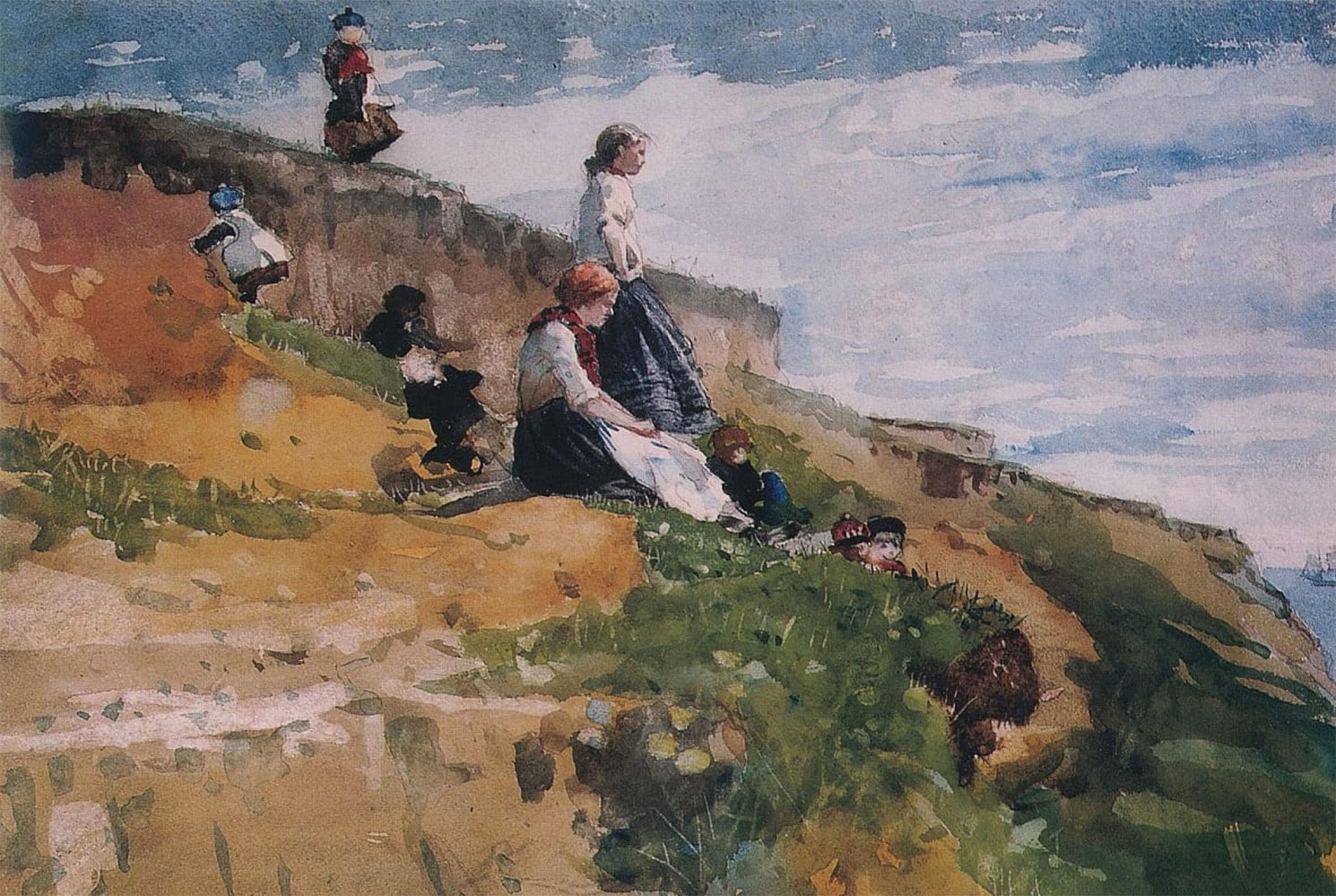 SERENDIPITP Vintage Wall Art Canvas Nordic Poster Canvas Print Picture on the Cliff by Winslow Homer Wall Art Poster for Home Decor 60x90cm