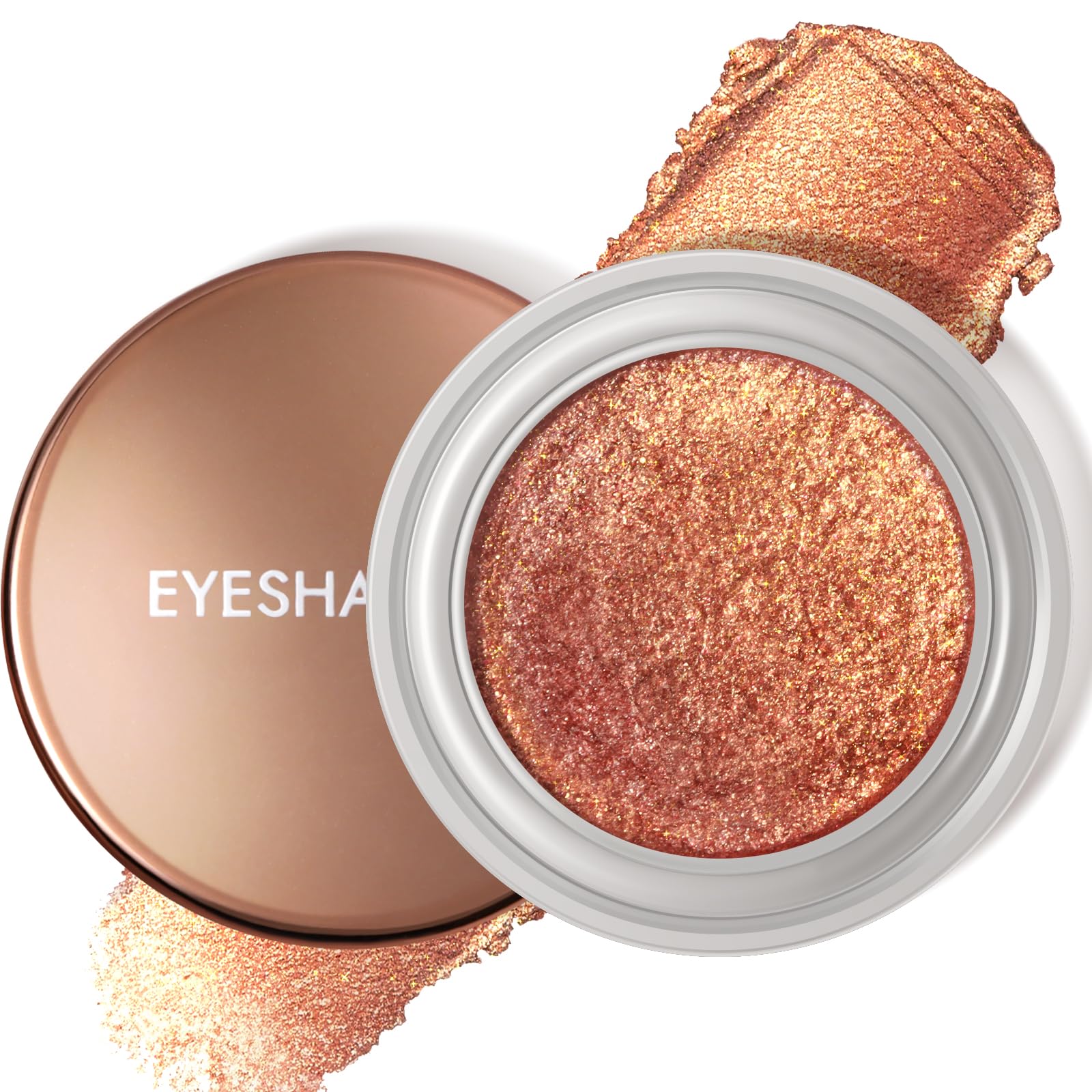 Noerrors Golden Bronze Creamy Shimmer Eyeshadow Palette, Duochrome Multi-Dimension Satin Glossy Finish, Mashed-Potato Bouncy Texture, Multichrome Pigmented Sparkle Neutral Metallic Glitter Eye Shadow #04