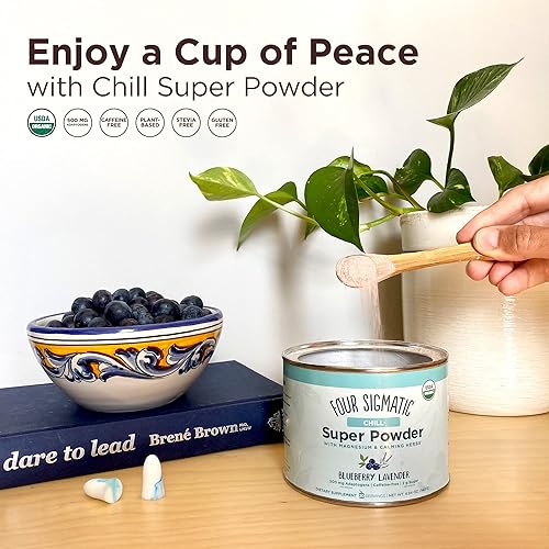 Miniatura 6 de Four Sigmatic Chill Super Powder - Superalimento orgánico en polvo con citrato de magnesio, extracto de manzanilla orgánico y extracto de hongo