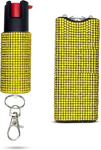 Vista 36 de FURY Gem Stone - Combo de pistola aturdidora en aerosol de pimienta, elegante multicolor, rango de 12 pies, identificador de tinte UV, linterna