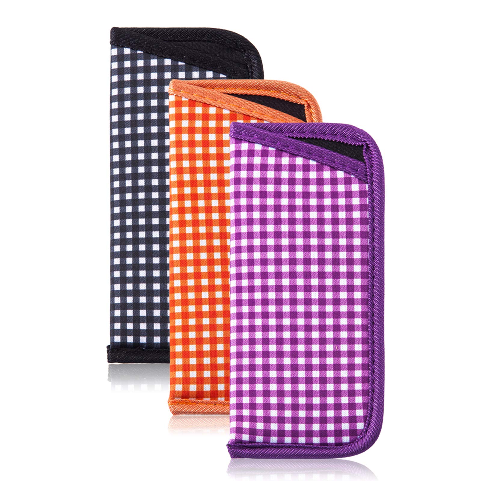 TRIUMPH VISION Reading Glasses Pouch Eyeglass Sleeve Soft Case Slim 3 Pack