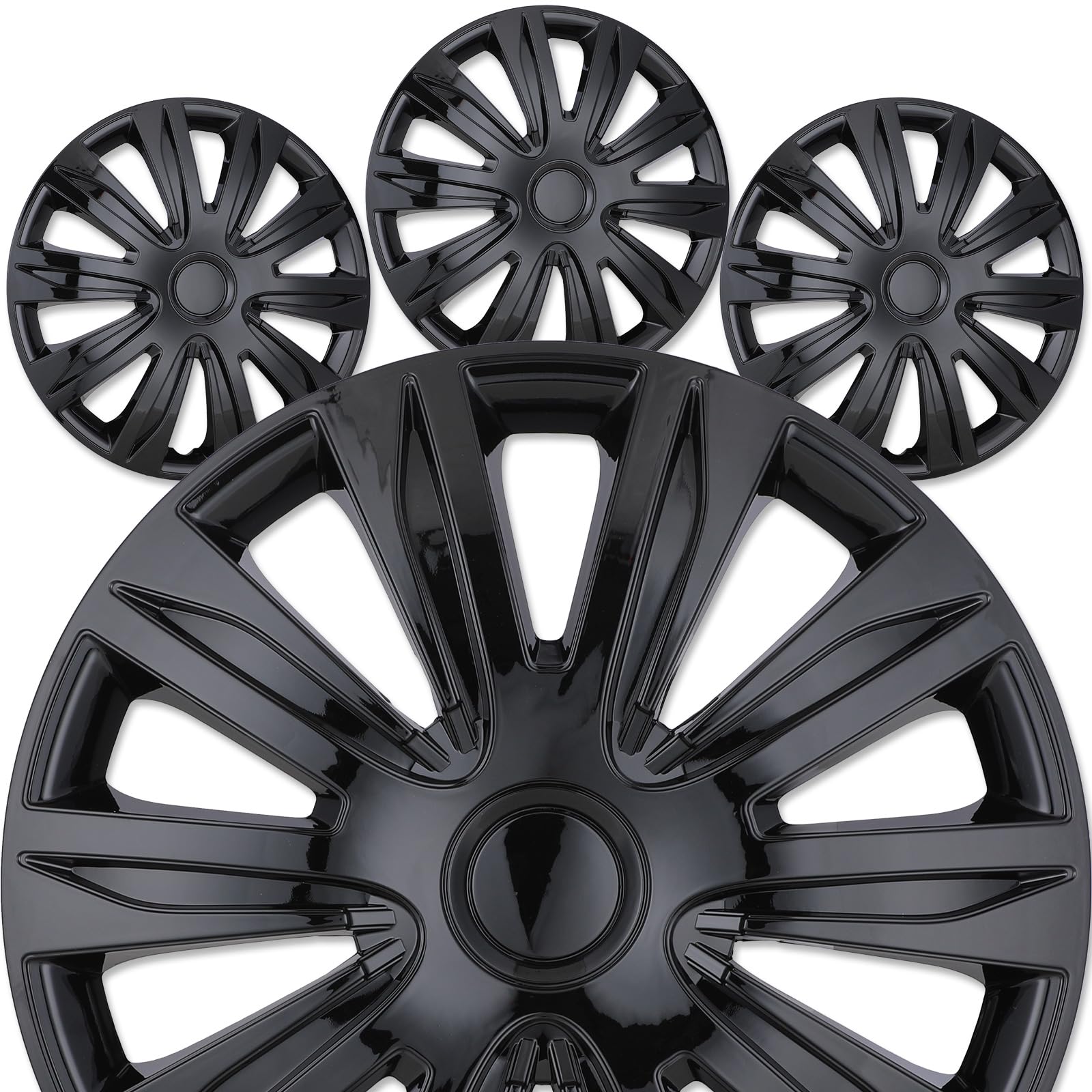 Snap On Hubcaps Set Of Black Lacquer & Red Lacquer Universal Hubcaps ...