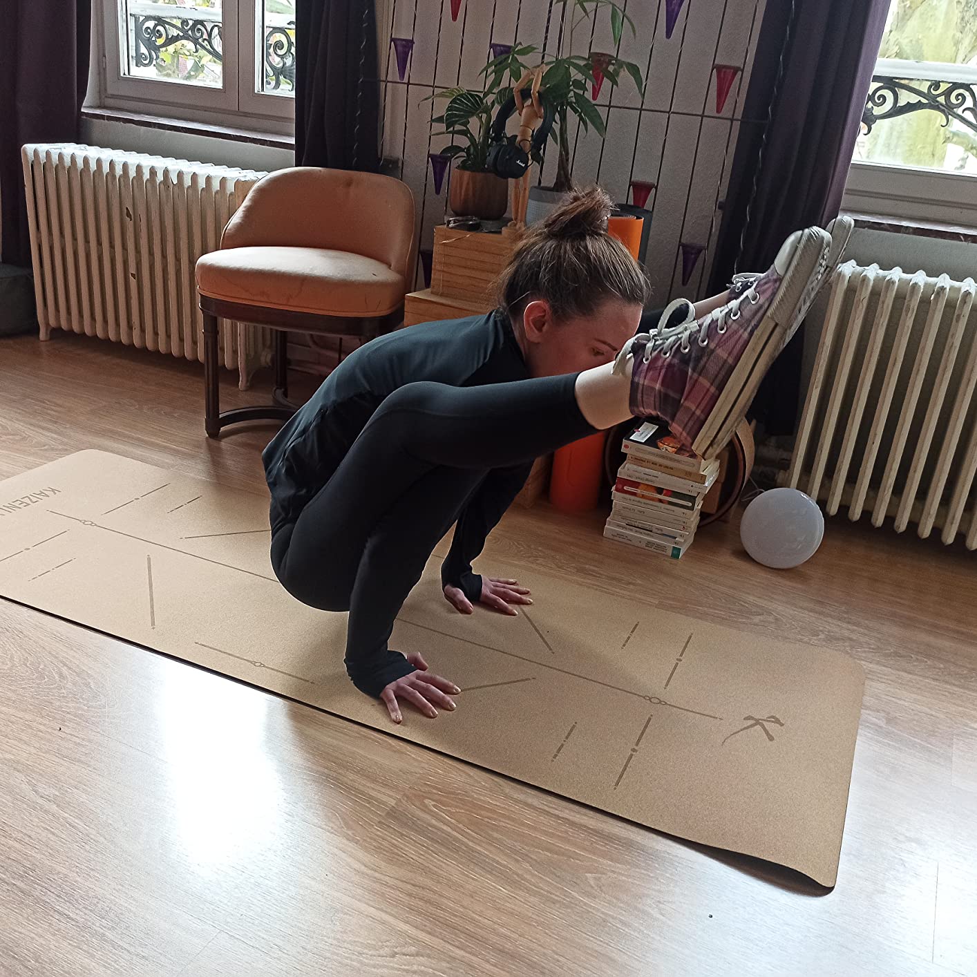 Tapis De Yoga Liege Naturel 100% Antidérapant Tapis Sport Epais 5 Mm