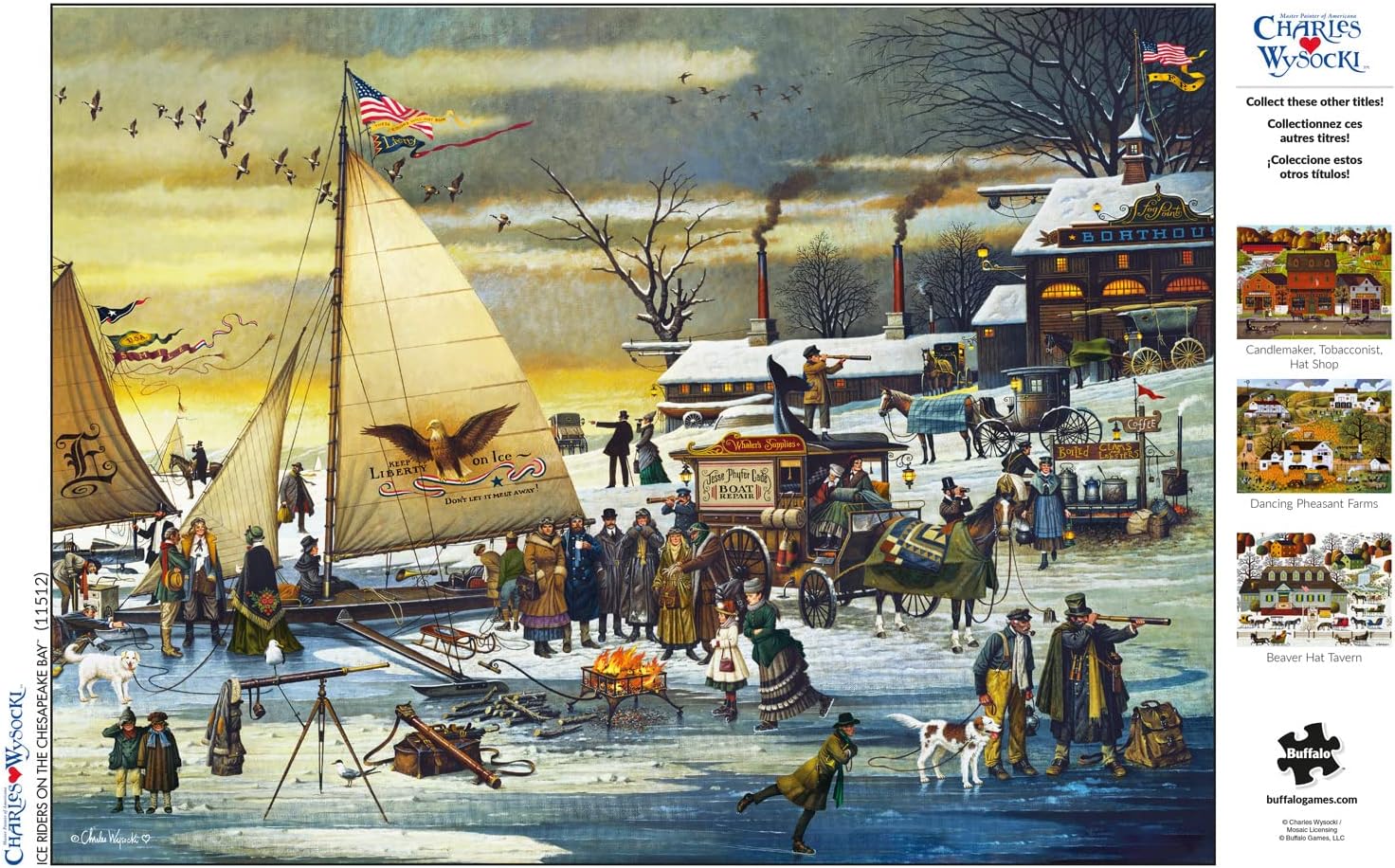 Buffalo Games - Charles Wysocki - Ice Riders on The Chesapeake Bay - 1000 Piece Jigsaw Puzzle for Adults Challenging Puzzle Perfect for Game Nights