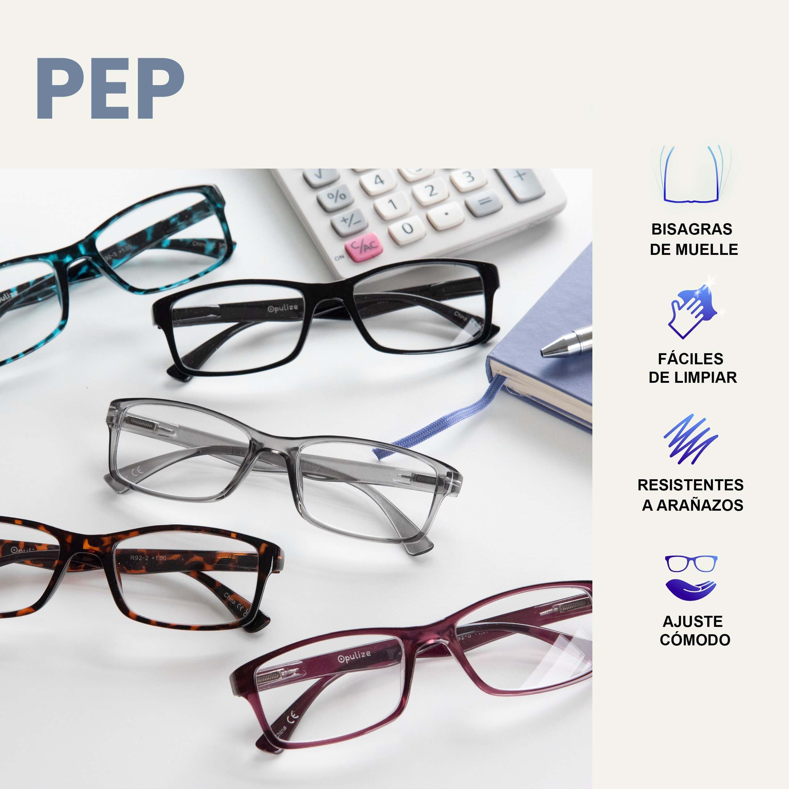 OPULIZE La Compañía Gafas De Lectura Negro Lectores Valor Pack 4 Estilo Diseñador Hombres Mujeres RRRR92-1 +1,50