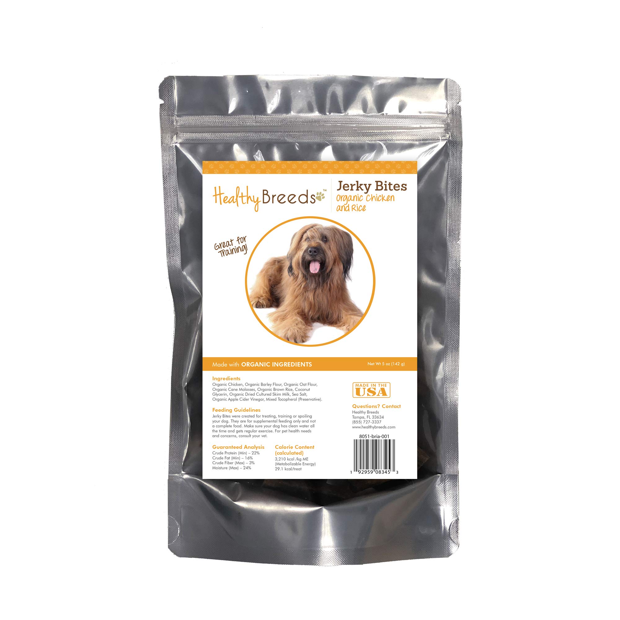 Healthy BreedsBriard Jerky Bites Chicken & Rice Recipe Dog Treats 5 oz