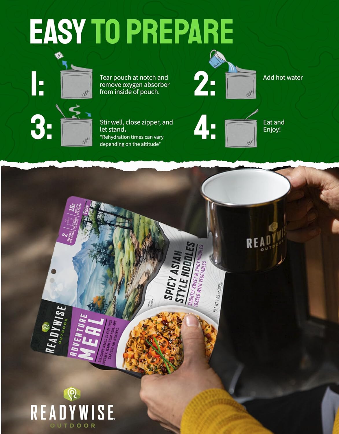 ReadyWise Freeze Dried Survival Food Kit – 18 Servings Emergency Food Supply for Long Term Food Storage, Camping & Backpacking Meals, Just Add Water Prepper Food