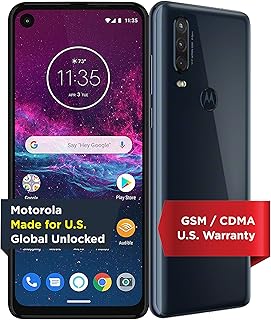 Motorola One Action with Alexa Push-to-Talk - Unlocked Smartphone - Global Version - 128GB - Denim (US Warranty) - Verizon, AT&T, T-Mobile, Sprint, Boost, Cricket, & Metro