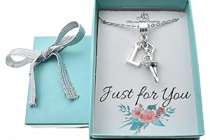 Little Girl's Ballerina Necklace with Personalized Initial for Dance Jewelry
