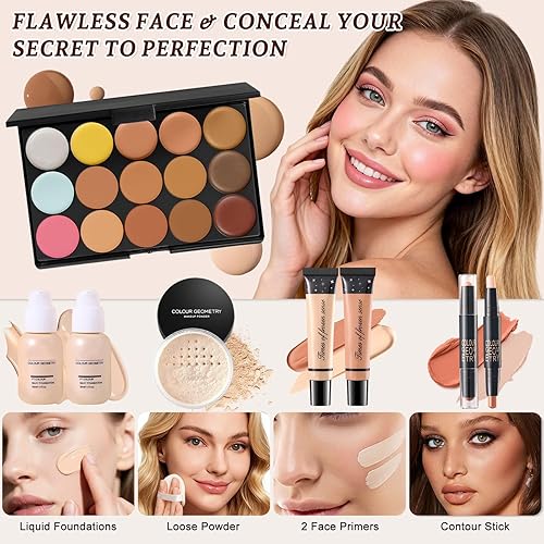 Miniatura 5 de Kit completo de maquillaje para mujeres, juego de maquillaje todo en uno, set de regalo para adolescentes, paquete de maquillaje para principiantes