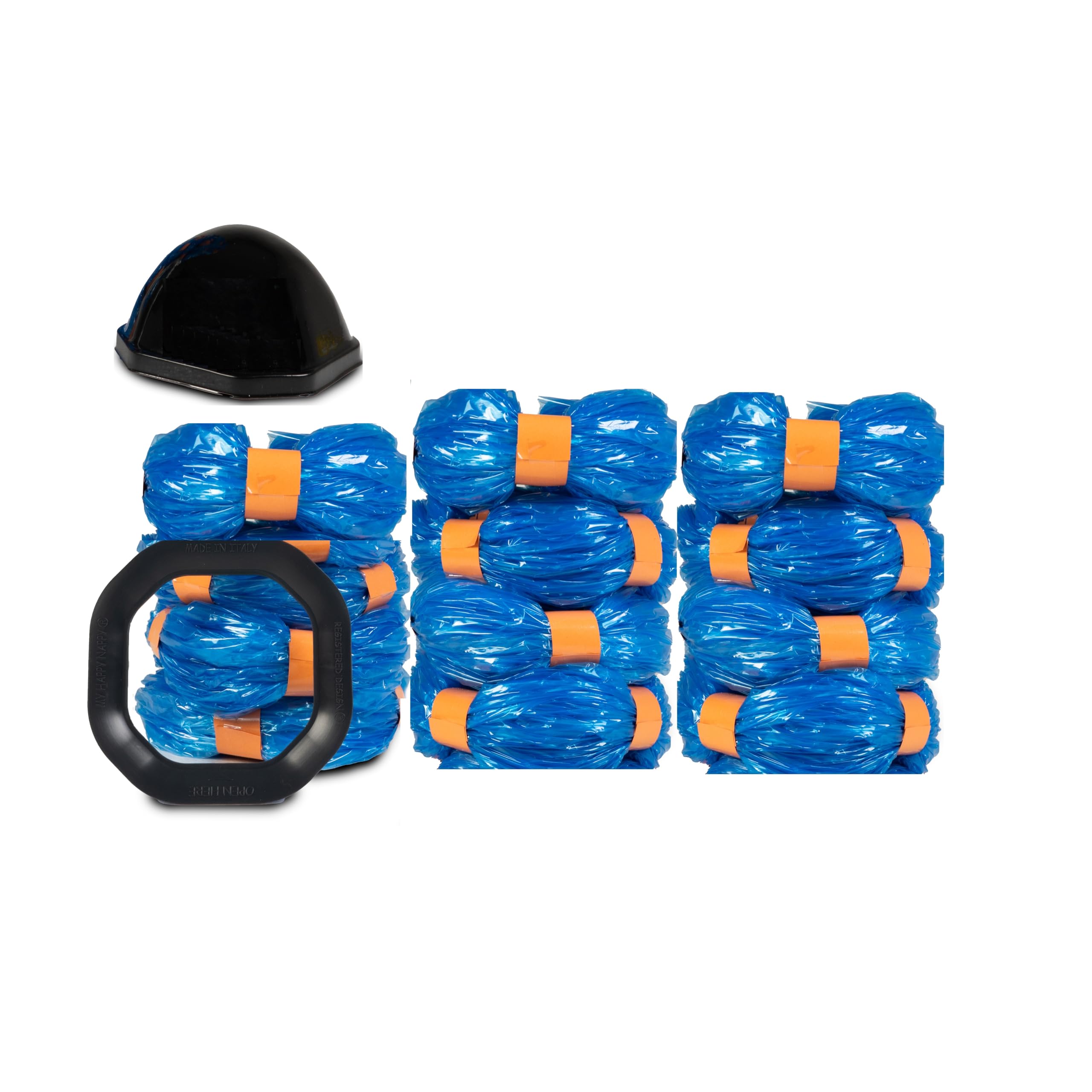 Easy Nappy 12 szt. wkładów na pieluchy (kompatybilne z Angelcare-Dress Up), w tym z uchwytem do ponownego użycia kosza i kulką do łatwego ładowania