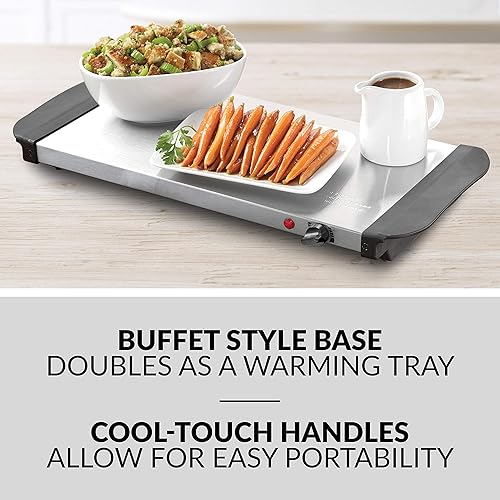 Miniatura 4 de HomeCraft HCBS15SS - Bandeja de cocción lenta y calentadora de acero inoxidable de 3 estaciones de 1.5 cuartos de galón, temperatura ajustable,