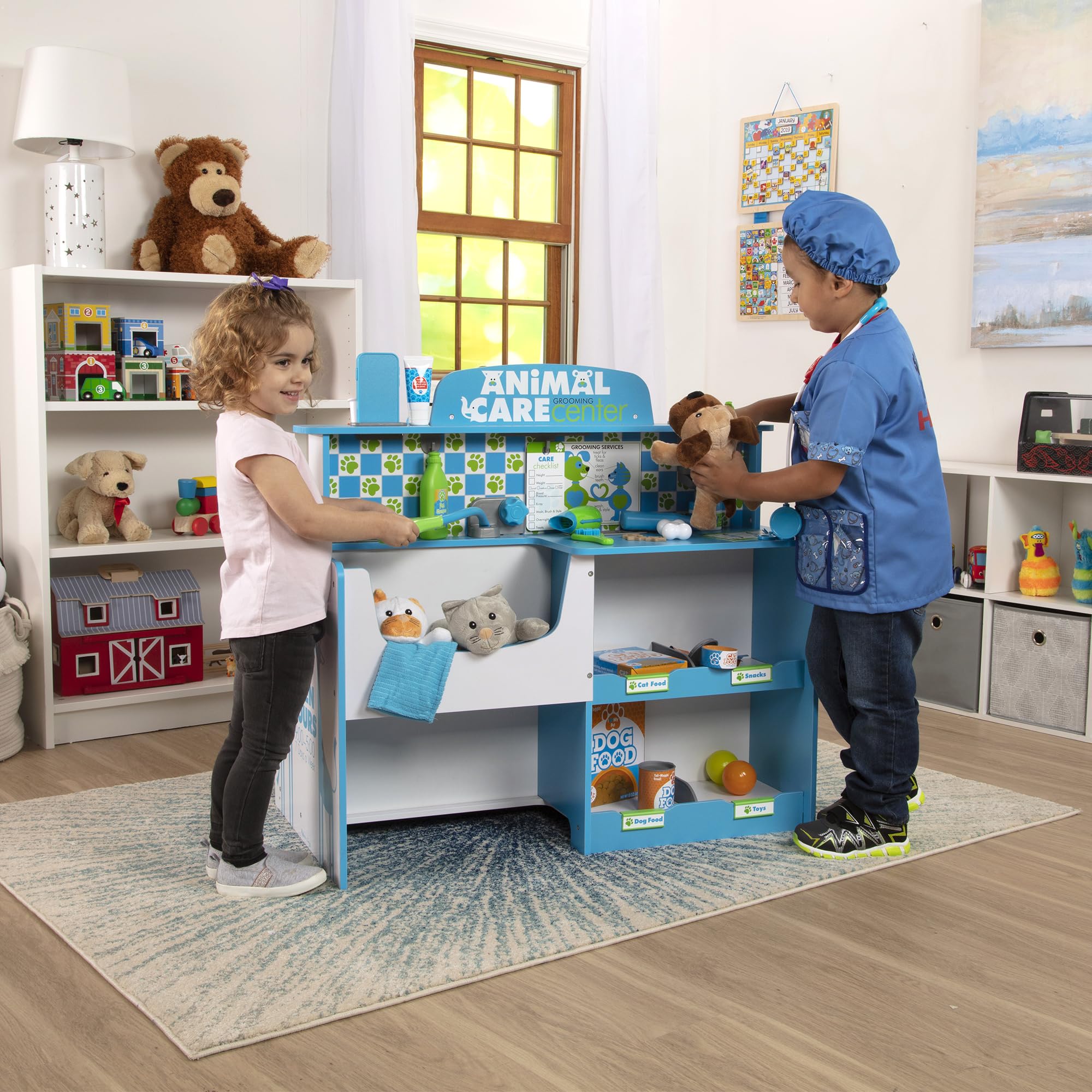 Melissa & Doug - Tierpflege Station - großes Spielset mit umfangreichem Zubehör für realistisches Rollenspiel, für Kinder ab 3 Jahren