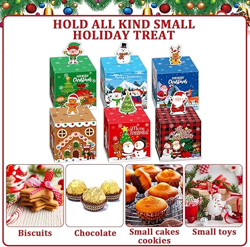 Miniatura 4 de gisgfim 24 cajas de regalo de Navidad, caja de regalo de dulces de Navidad 3D, galletas de Navidad, decoración de papel, caja de regalo, cajas de