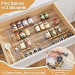 8-Pack Spice Drawer Organizer, Expandable Acrylic Seasoning Rack (13" to 26") with Anti-Slip Mat, Kitchen Spice Rack Tray Holds up to 56 Jars