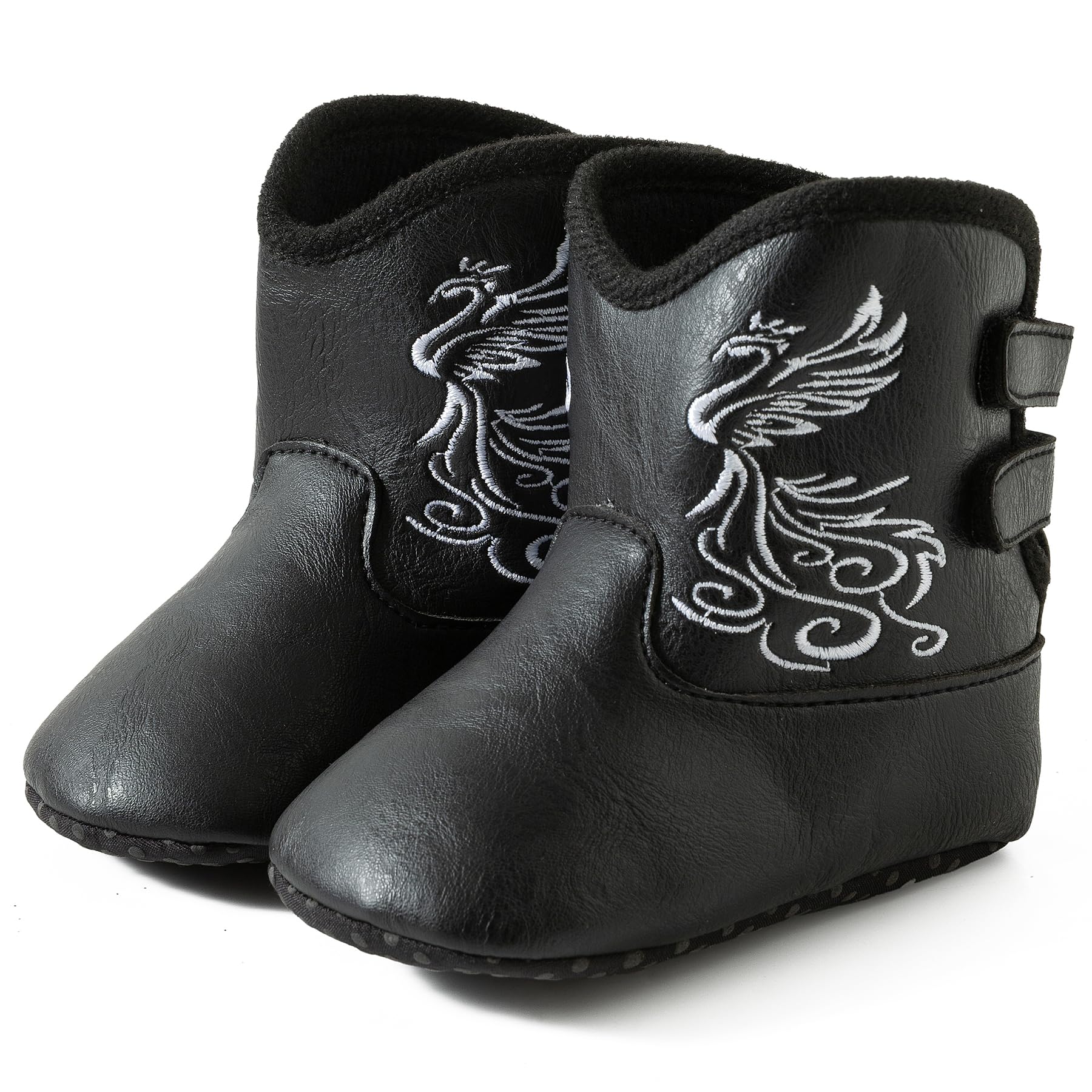 Jastore Baby Boys Girls Cowboy Boots Infant Western Booties Toddler Soft Sole Non-Slip First Walker Crib Shoes